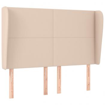 Kopfteil mit Ohren Cappuccino-Braun 147x23x118/128cm Kunstleder