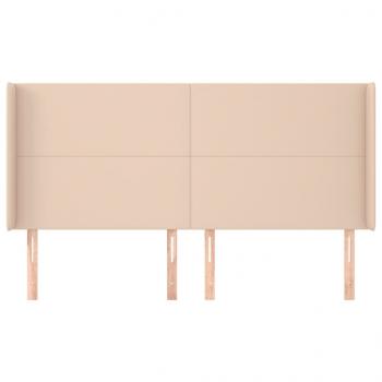 Kopfteil mit Ohren Cappuccino-Braun 203x16x118/128cm Kunstleder