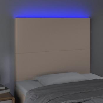 LED Kopfteil Cappuccino-Braun 80x5x118/128 cm Kunstleder