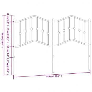 Kopfteil Metall Schwarz 140 cm