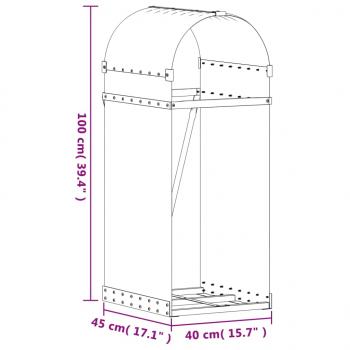 Kaminholzunterstand Grün 40x45x100 cm Verzinkter Stahl