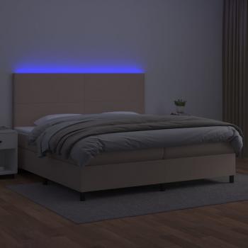 Boxspringbett mit Matratze & LED Cappuccino-Braun 200x200cm