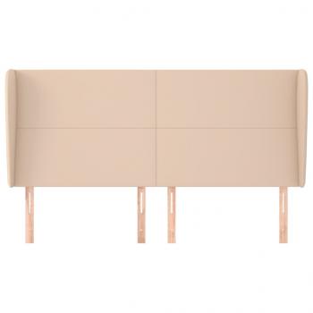 Kopfteil mit Ohren Cappuccino-Braun 163x23x118/128cm Kunstleder