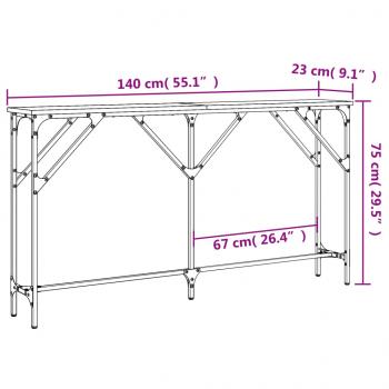 Konsolentisch Braun Eichen-Optik 140x23x75 cm Holzwerkstoff