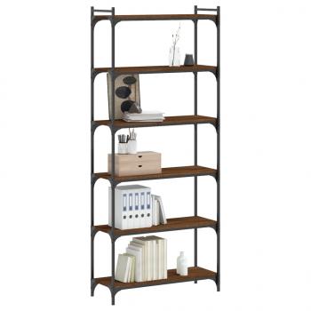 Bücherregal 6 Böden Braun Eiche-Optik 80x30x188cm Holzwerkstoff