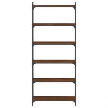 Bücherregal 6 Böden Braun Eiche-Optik 80x30x188cm Holzwerkstoff