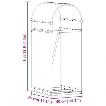 Kaminholzunterstand Braun 40x45x100 cm Verzinkter Stahl