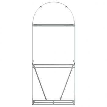 Kaminholzunterstand Silbern 80x45x190 cm Verzinkter Stahl