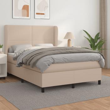 ARDEBO.de - Boxspringbett Matratze Cappuccino-Braun 140x200cm Kunstleder