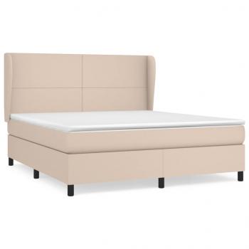 Boxspringbett Matratze Cappuccino-Braun 160x200 cm Kunstleder