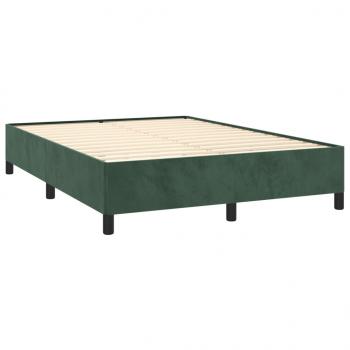 Boxspringbett mit Matratze Dunkelgrün 140x200 cm Samt