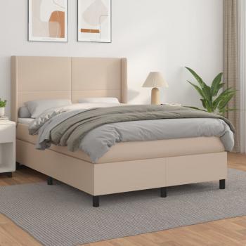 ARDEBO.de - Boxspringbett Matratze Cappuccino-Braun 140x200cm Kunstleder