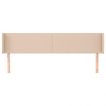 Kopfteil mit Ohren Cappuccino-Braun 203x16x78/88 cm Kunstleder