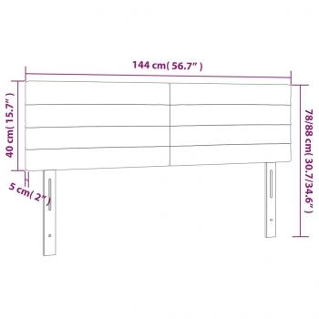 LED Kopfteil Dunkelgrün 144x5x78/88 cm Samt