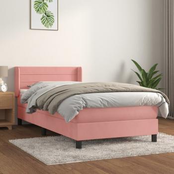 ARDEBO.de - Boxspringbett mit Matratze Rosa 90x190 cm Samt