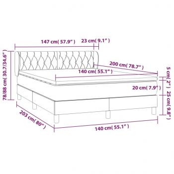 Boxspringbett mit Matratze Dunkelbraun 140x200 cm Stoff