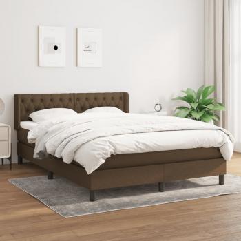 ARDEBO.de - Boxspringbett mit Matratze Dunkelbraun 140x190 cm Stoff