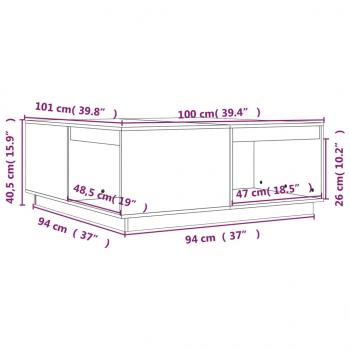 Couchtisch 100x101x40,5 cm Massivholz Kiefer