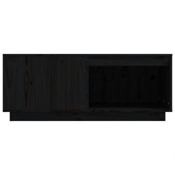 Couchtisch Schwarz 100x101x40,5 cm Massivholz Kiefer