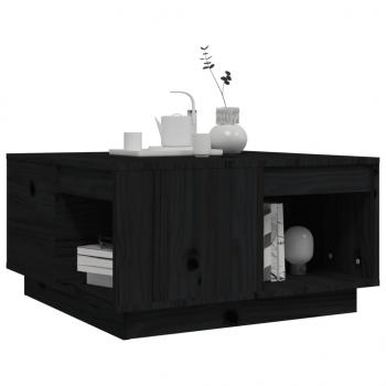 Couchtisch Schwarz 60x61x32,5 cm Massivholz Kiefer