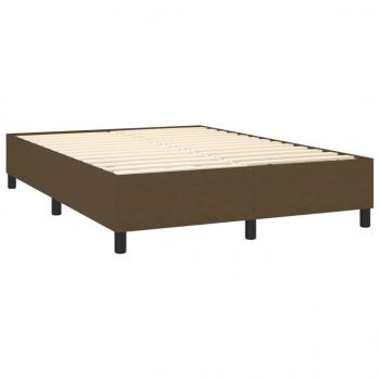 Boxspringbett mit Matratze & LED Dunkelbraun 140x190 cm Stoff