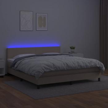 Boxspringbett mit Matratze & LED Cappuccino-Braun 180x200cm