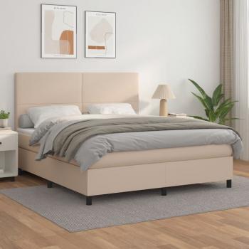 ARDEBO.de - Boxspringbett Matratze Cappuccino-Braun 180x200 cm Kunstleder