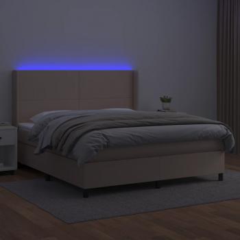 Boxspringbett mit Matratze & LED Cappuccino-Braun 180x200cm