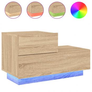 Nachttisch mit LED-Leuchten Sonoma-Eiche 70x36x40,5 cm