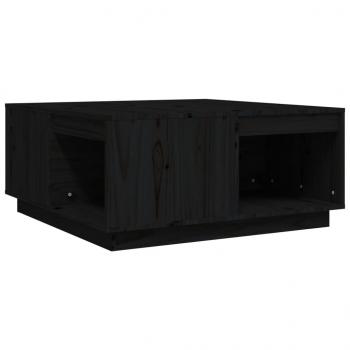 Couchtisch Schwarz 80x81x36,5 cm Massivholz Kiefer