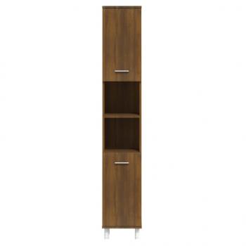 Badschrank Braun Eichen-Optik 30x30x179 cm Holzwerkstoff