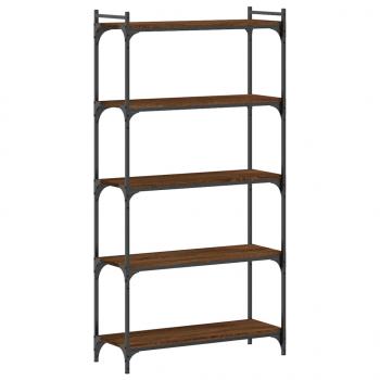 Bücherregal 5 Böden Braun Eiche-Optik 80x30x154cm Holzwerkstoff