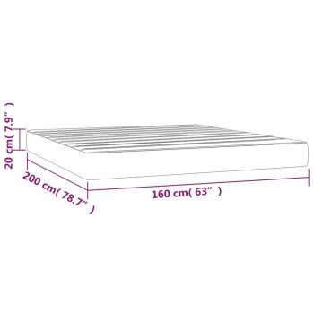 Taschenfederkernmatratze Schwarz 160x200x20 cm Samt