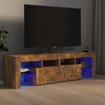 ARDEBO.de - TV-Schrank mit LED-Leuchten Räuchereiche 140x36,5x40 cm