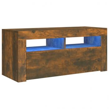 TV-Schrank mit LED-Leuchten Räuchereiche 90x35x40 cm