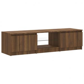 TV-Schrank mit LED-Leuchten Braun Eichen-Optik 140x40x35,5 cm