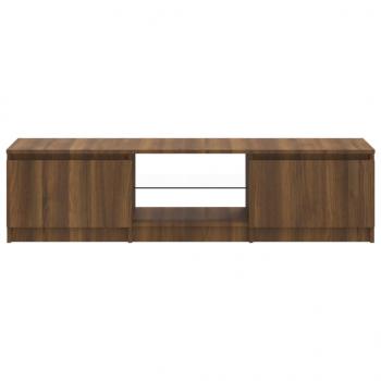 TV-Schrank mit LED-Leuchten Braun Eichen-Optik 140x40x35,5 cm