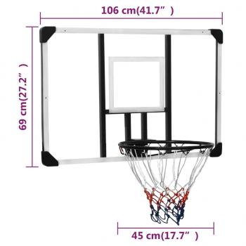 Basketballkorb Transparent 106x69x3 cm Polycarbonat