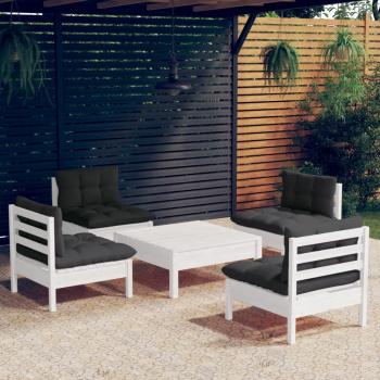 ARDEBO.de - 5-tlg. Garten-Lounge-Set mit Anthrazit Kissen Kiefernholz