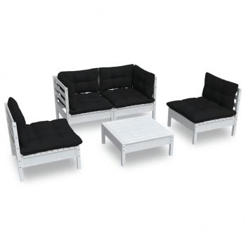 5-tlg. Garten-Lounge-Set mit Kissen Kiefer Massivholz