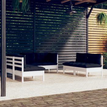 ARDEBO.de - 6-tlg. Garten-Lounge-Set mit Kissen Kiefer Massivholz