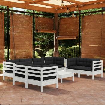 ARDEBO.de - 9-tlg. Garten-Lounge-Set mit Kissen Kiefer Massivholz