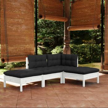 ARDEBO.de - 4-tlg. Garten-Lounge-Set mit Kissen Kiefer Massivholz