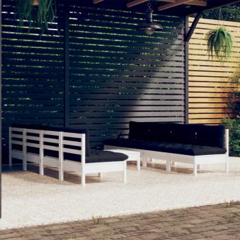 ARDEBO.de - 9-tlg. Garten-Lounge-Set mit Kissen Kiefer Massivholz