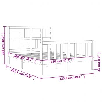 Massivholzbett mit Kopfteil Weiß 120x200 cm