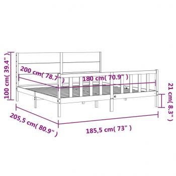 Massivholzbett mit Kopfteil Weiß