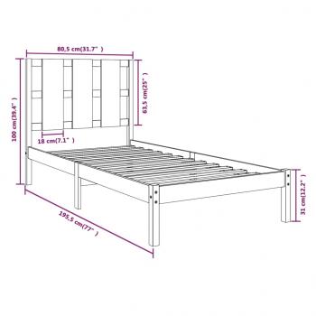 Massivholzbett 75x190 cm