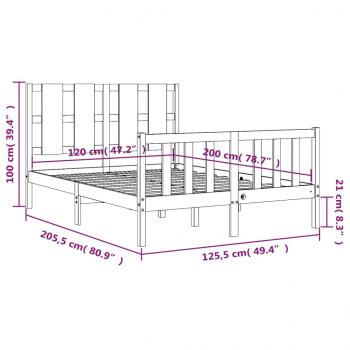 Massivholzbett mit Kopfteil Weiß 120x200 cm