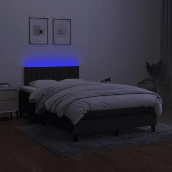 Boxspringbett mit Matratze & LED Schwarz 120x200 cm Stoff