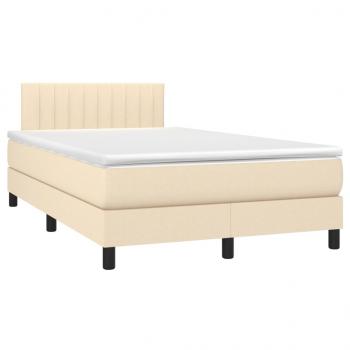 Boxspringbett mit Matratze & LED Creme 120x200 cm Stoff